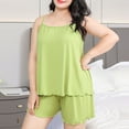 thumbnail image 1 of Women's Pajamas Plus Size Under $10 Fashion Solid Color Thin Loose And Casual Home Tank Tops Short Pants Pajamas Sets, 1 of 9