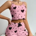 thumbnail image 1 of Women's Pajamas Set Tank Top and Short Love Print Knit Shorts Underwear Set Loungewear Sleepwear, 1 of 4