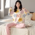 thumbnail image 1 of Women‘s Pajamas Sets Cartoon Pyjamas Plaid Loungewear Summer Autumn Cute Sleepwear Casual Pijamas Mujer 2 Piece Pjs Homewear, 1 of 7