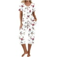thumbnail image 1 of Women's Bamboo Pajama Set Buttery Soft 2-Piece V-Neck Short Sleeve Top & Cropped Pants with Pocket Home Sleepwear Suit​​, 1 of 5