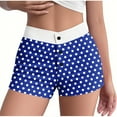 thumbnail image 1 of Women's Pajamas Shorts Under $5 Summer Striped Elastic Waist Button High Waist Slim Pajamas Shorts, 1 of 5