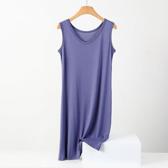 Women's Pajamas Tops New Women's Solid Color Short Skirt with Chest Cushion Camisole Lace Casual Camisolenightgown Pajamas Blue Xl