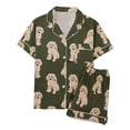 thumbnail image 1 of Women's Pajamas Two Piece Outfit Short Sleeve Cute Cartoon Print Tops Soft Shorts Set Sleepwear, 1 of 4