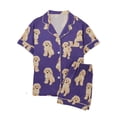 thumbnail image 1 of Women's Pajamas Two Piece Outfit Short Sleeve Cute Cartoon Print Tops Soft Shorts Set Sleepwear, 1 of 4