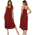 thumbnail image 1 of Women's Pajamas V Neck Sleep Dress Sleepwear Steamer Sling Skirt Underwear S-XXL, 1 of 6