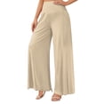 thumbnail image 1 of Women's Palazzo Lounge Pants Wide Leg High Waist Pull-On Flowy Toursers with Pockets XL, 1 of 5