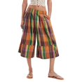 thumbnail image 1 of Women's Palazzo Pants Pocket Retro Plaid Wide Leg Loose Casual Long Trousers Pants for Women Orange M, 1 of 4