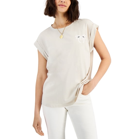 Women's Palm Tree Graphic T-Shirt Mini Coconut L