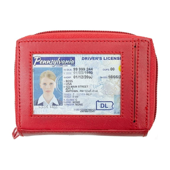 Women's Palm Wallet with RFID Blocking (Red)