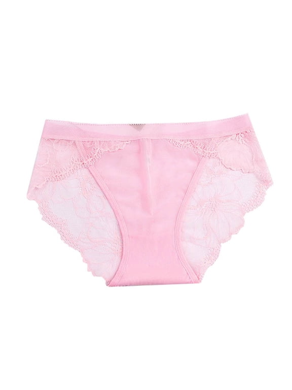 Women's Panties Breathable Lace Triangle Underwear with Lift for Everyday Comfort and Fit Pink M