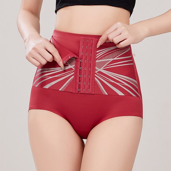 Women's Panties Clearance, Women's Fashion Sexy Waistband Shape Seamless Ice Silk Belly Lift Hip Plastic Waist Adjustable Buckle Underwear