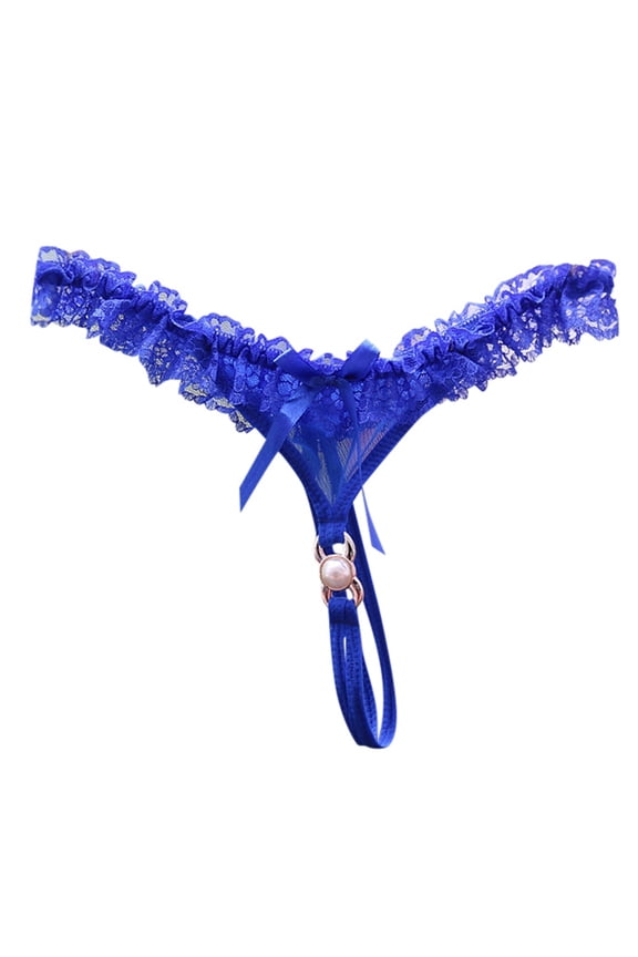 Women's Panties Elegant Open Cut Lace Mesh T-Back Underwear for Modern Comfort and Flirty Appeal Blue One Size