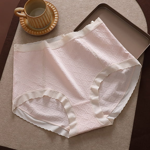 uublik Women's Panties High Waist Breathable Briefs Soft Underpants Ladies Stretch Panties Womens High Waisted Underwear Pink