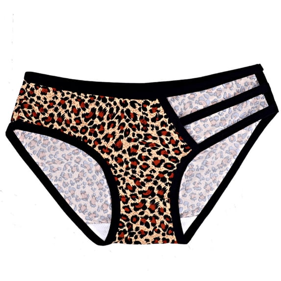 Women's Panties Leopard Print Lace-Free Triangle Briefs for Everyday Comfort White M