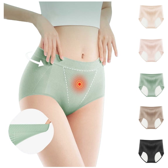 Women's Panties Menstrual Lateral Leak Proof Three Layer Wide Cotton Crotch Brief Women Underwear Khaki L