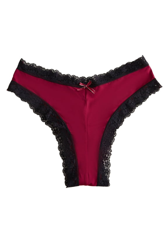 Women's Panties Multicolored Comfort Fit Underwear with Hollow Heart Button Detail for Everyday Wear Red XS