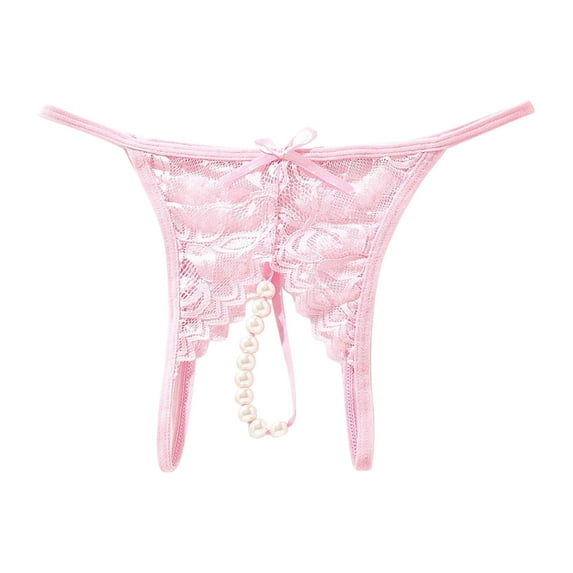 Women's Panties Pink Lace Thongs Beaded Thong G String Thongs for Women L