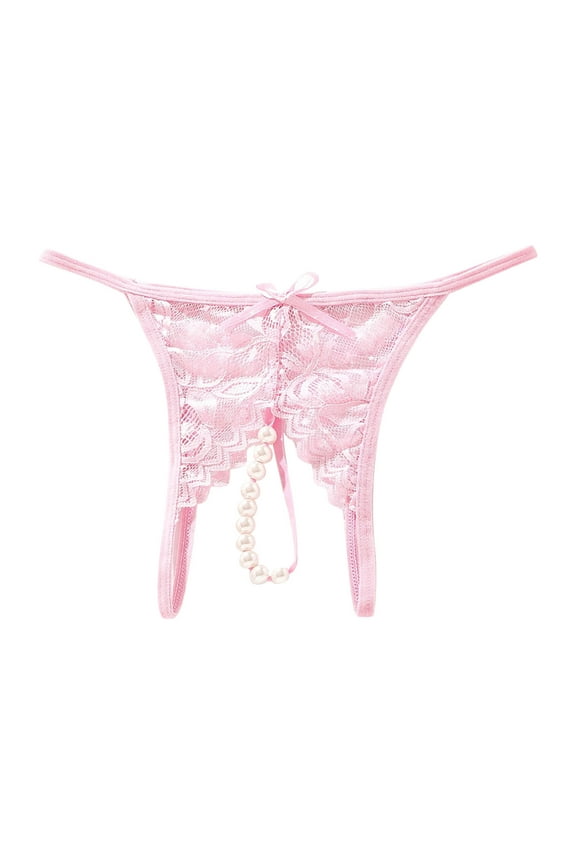 Women's Panties Pink Lace Thongs Beaded Thong G String Thongs for Women L