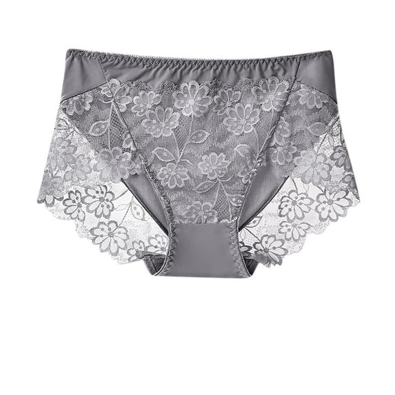 uublik Women's Panties Seamless Boxer Briefs Full Coverage Soft Stretch Boxer Shorts Womens Lace Underwear Gray