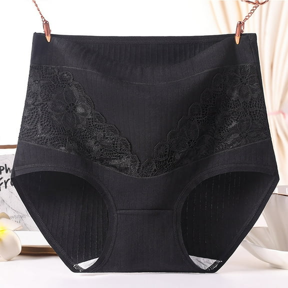 Women's Panties Underwear Women Pack Briefs Womens Brief Underwear Packs Women's Solid Lace Plus Size High Waist Leak Proof Cotton Crotch Shorts Underwear Panties