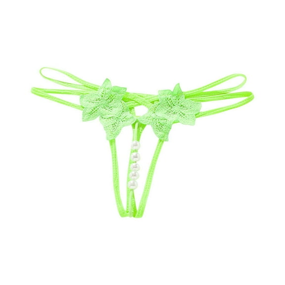 Women's Panties With Pearls Women'S Thongs Pearl-Shaped Thongs Provocative Insertable Open Crotch Free-To-Take-Off Panties