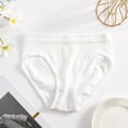 thumbnail image 1 of Women's PantiesWomen Mid Waist Solid Color Ribbed Cotton FileBreathable Seamless Briefs Panties, 1 of 3