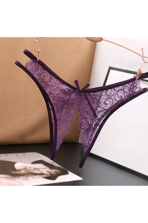 Women's PantiesWomen'sLace Underpants Open Crotch Panties Low Waist Briefs Underwear