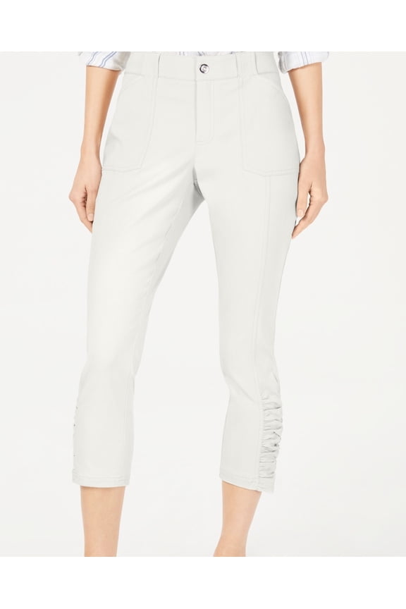 Women's Pants 2X24 Cropped Ruched Hem Curvy Skinny Leg 2