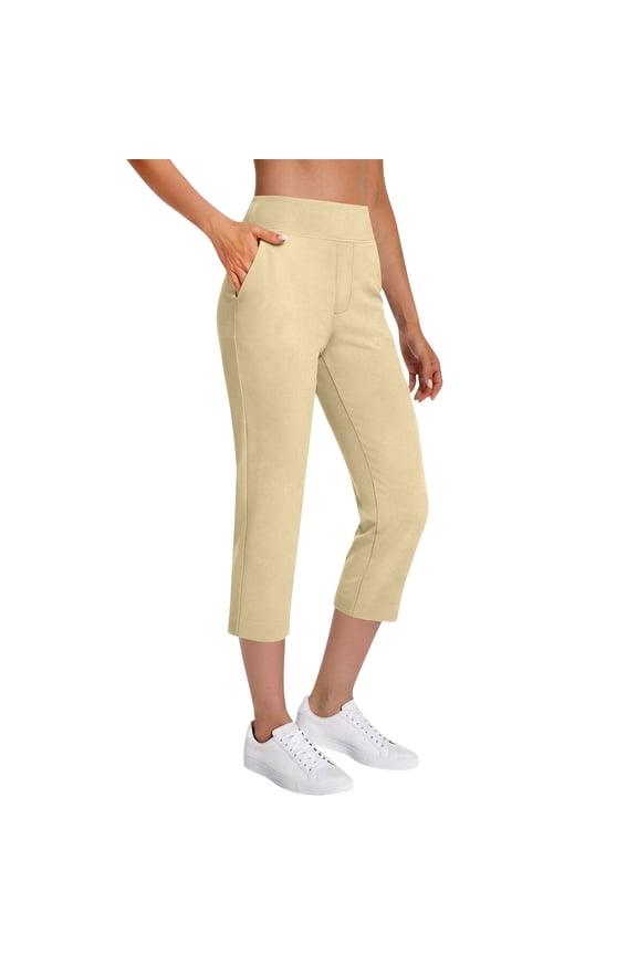 Women's Pants Ankle 7/8 Golf Pant High Waist Stretch Casual Dressy Pocket Pant Travel Athletic Work Crop Slacks