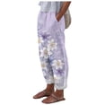 thumbnail image 1 of Women's Pants Breathable with Pockets High Waist Comfy Lightweight Purple Womens Trousers XL, 1 of 4
