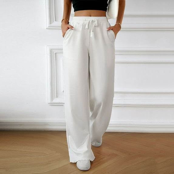 Women's Pants Casual Pants for Women White Pants Loose Pants Elastic Pants for Women with Pockets Summer Clothes for Women