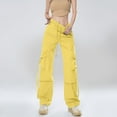 thumbnail image 1 of Women's Pants Casual Pants for Women Yellow Womens Pants Lounge Pants for Women Wide Leg Cargo Pants for Women Women Summer Outfits, 1 of 4