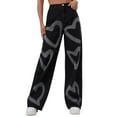 Women's Pants Casual Petite Heart Prints Street Loose Cargo Pockets