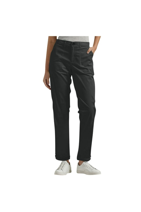 Women's Pants Classic Straight Leg Chino Pants Solid Color Belt Button Front With Functional Pockets Small Suit Pants Multi-Color Selection Casual,Everyday Wear,Work Clothing Cargo Pants for Women