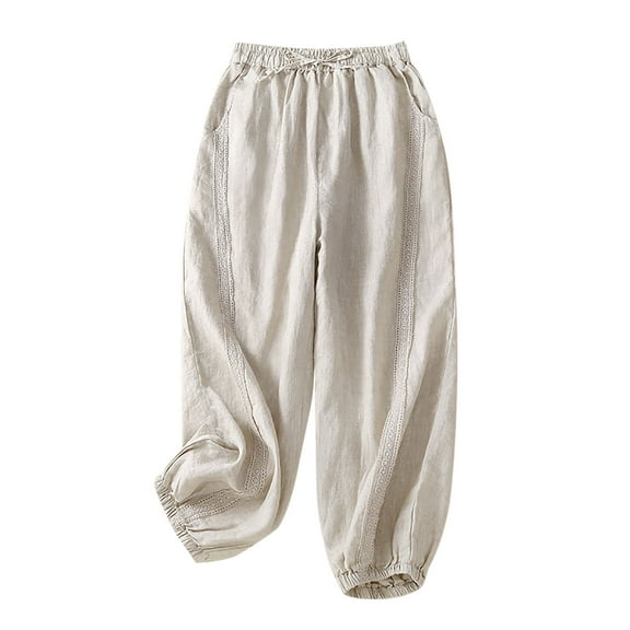 Women's Pants Flowy Pants Women's Fashionable And Comfortable Solid Color Casual Large Cropped Pants