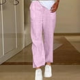 thumbnail image 1 of Women's Pants Under $10 High Rise Staright Leg With Pockets Casual Daily Pocket Elastic Waist Loose Fashion Straight Leg Pants, 1 of 5