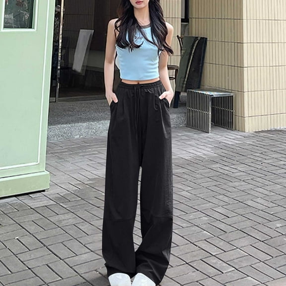Women's Pants Under $10 With Pockets And Elastic Waistband Solid Color Casual Hip Elasticity Pocket Home Pants