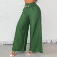 thumbnail image 1 of Women's Pants Under $10 With Pockets High Rise Staright Leg Casual Solid Loose High Waist Fashion Wide Leg Long Pants, 1 of 7