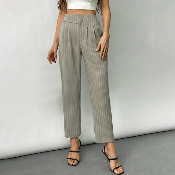 Women's Pants Under $10 With Pockets Spring Solid Color Lace-Up With Cotton And Linen All Straight Leg Casual Pants