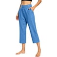 thumbnail image 1 of Women's Pants Cotton Linen Petite Summer Lightweight High Waist Straight Leg Summer Casual Fashion Trousers Pants For Women, 1 of 8