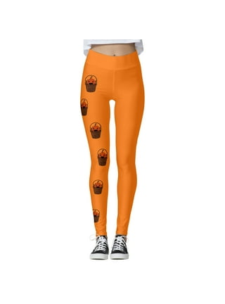 Halloween High Waisted Leggings for Women Tummy Control Pumpkin Head  Workout Running Yoga Pants with Pocket