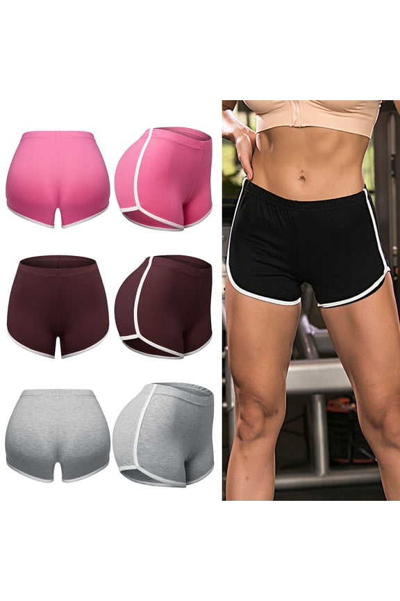 Women's Pants Elastic Waistband Sports Shorts Gym Workout Yoga Short Pants Running Shorts