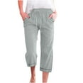 thumbnail image 1 of Women's Pants Fashion Casual Pants For Women Casual Loose Drawstring Drawstring Solid Color Large Size Three Quarter, 1 of 5