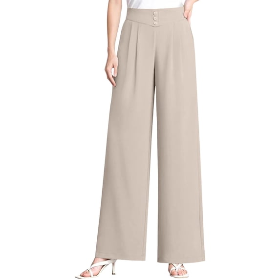 Women's Pants Fashion Casual Pants For Women For EllaFlow Soft High Waist Pull On Wide Leg Drape Pant For Senior Over