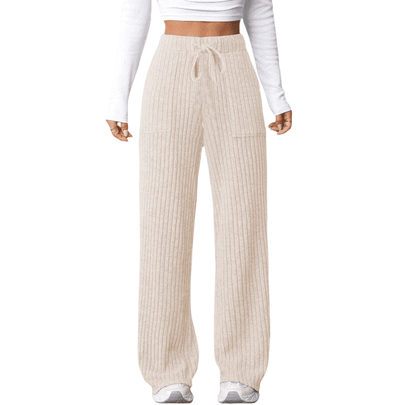 Women's Pants Fashion Casual Pants For Women Ladies' Autumn/Winter New Solid Color Strip Pocket Elastic Casual