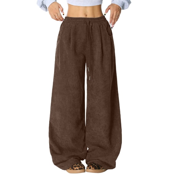 Women's Pants Fashion Casual Pants For Women Lazy Style High Waisted Casual Versatile Drape Wide Leg