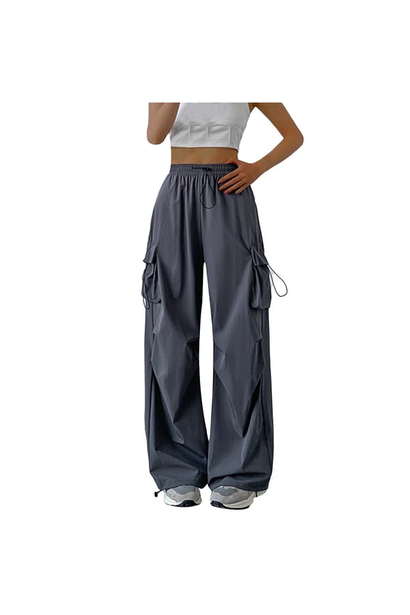 Women's Pants Fashion Casual Pants For Women Parachute Cargo With Pockets Hiking Lightweight Baggy Joggers
