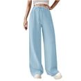 thumbnail image 1 of Women's Pants Fashion Casual Pants For Women Pure Salad Rope High Waisted Casual Cotton, 1 of 5