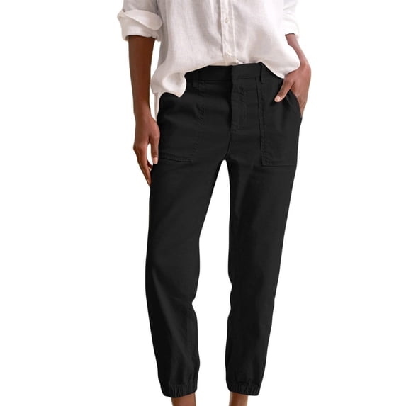 Women's Pants Fashion Casual Pants For Women Solid Color Elastic Long Leisure Trousers
