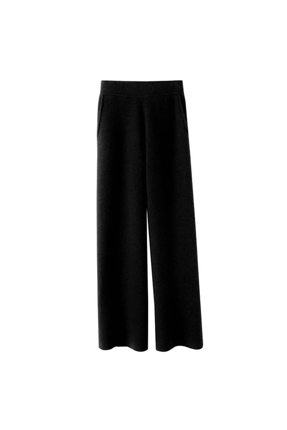 Women's Pants Fashion Casual Pants For Women Sweat Winter High Waist Wool Wide Leg Casual Straight Loose